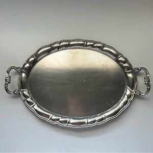 Irish Pewter Platter Handles Irish Made Vintage Old World Victorian Made Ireland